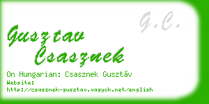 gusztav csasznek business card